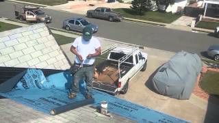 Roofing Video  Asphalt shingles  Laying a second layer over existing shingles roof [upl. by Areid]