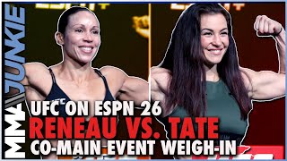 Miesha Tate makes weight for comeback fight  UFC on ESPN 26 [upl. by Dlorad12]