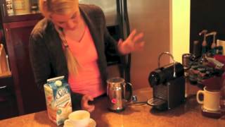 Nespresso Aeroccino Plus Frother Review Frothing Almond Milk [upl. by Onirefez523]