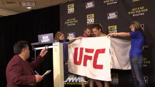 UFC 200 WeighIns Miesha Tate Beats Buzzer to Make Weight [upl. by Donnamarie]